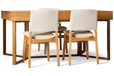 Transformer Table to Desk 5 Piece Set - 2 Flip-Top Desks - 3 Upholstered Stackable Chairs - Seamlessly Transitions from Dining Set to Workstation