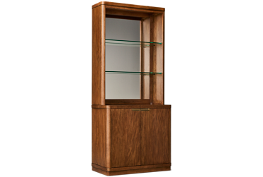 Caden Bookcase - Two Doors - Adjustable Inside Shelf - Wire Management - Canister Light - Contemporary