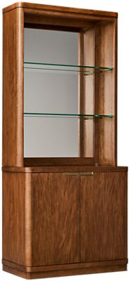 Caden Bookcase - Two Doors - Adjustable Inside Shelf - Wire Management - Canister Light - Contemporary