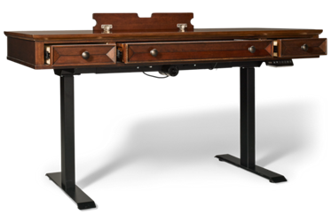 Arlington Sit/Stand Adjustable Desk - Electric Lift - Drop-Front Keyboard Drawer - Memory Height Settings - AC Outlets & USB Ports