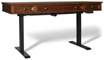 Arlington Sit/Stand Adjustable Desk - Electric Lift - Drop-Front Keyboard Drawer - Memory Height Settings - AC Outlets & USB Ports