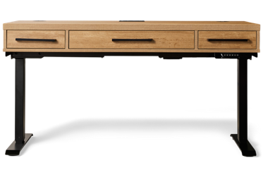Mason Sit/Stand Desk - Smooth Top - Three Drawers - Height-Adjustable Electric Base