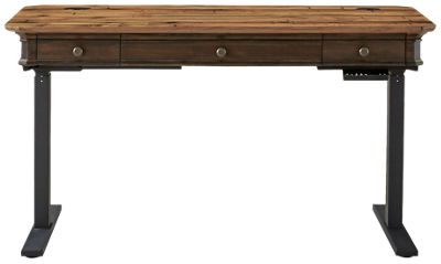 Sonoma Power Desk - Rustic Charm - Modern Convenience - Height-Adjustable Electric Base - Utility Drawers - Wire Management