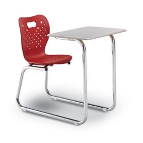 Student desk discount with attached chair