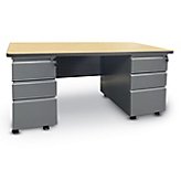 Approval Double Pedestal Mobile Teacher Desk