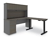 71"Wx71-1/4"D Prestige Office Sit-Stand L-Desk w/ Hutch