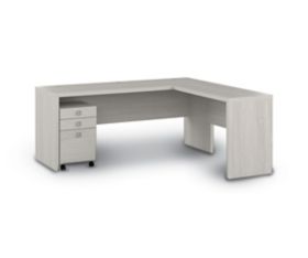 Alpine Office L-Desk w/ 3-Drawer Mobile File - BUEC-CLDT | K-Log