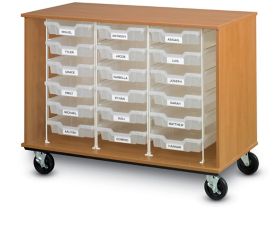 Mobile Tote Tray Storage Cabinet