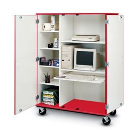 67 H Colorful 8 Shelf Locking Mobile Computer Cabinet Cmcs 67cc