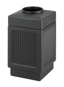 Safco Canmeleon Square Side-Open Receptacle, Black (38 gal)