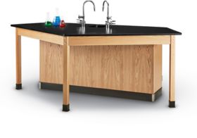 Standard 4 Student Lab Workstation W Epoxy Resin Top Sink Fixtures Dslw 96s K Log