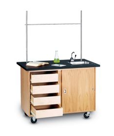 Invent Mobile Lab Station w/ Sink, Uprights and Concealed Drawers - DST-422