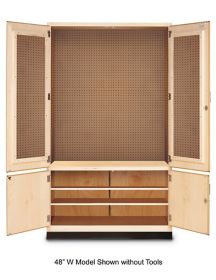 Tall Storage Cabinet with Shelves, Tote Trays & Doors - 48W x 22