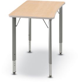 Ki Intellect Wave Laminate Top 4 Leg Desk Adjustable Height Iwd4fl A