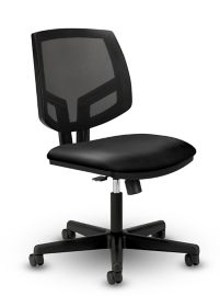 Volt Mesh Back Synchro Tilt Task Chair w Black Leather Seat