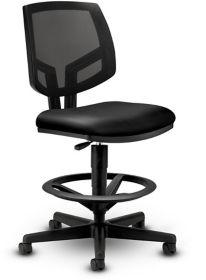 Volt® Mesh-Back Task Stool w/ Black Leather Seat - HVT-5ML | K-Log