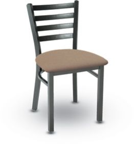 Lyons Cafe Chair Metal Horizontal Slat Back and Fabric Seat