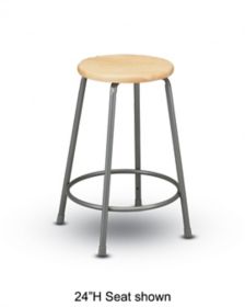 Brawny Fixed Height Stool w/ Butcherblock Seat - KSX-FW | K-Log