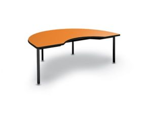 Wisconsin Bench: 72Wx48D LOBO Horseshoe Table with HPL Top and LOTZ Armor  Edge - Adjustable Height