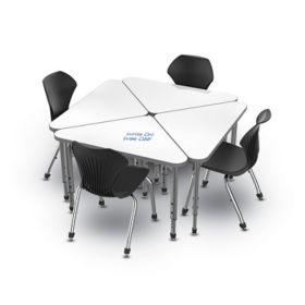 Prodigy Dry Erase Triangle Desk w Chair 8 Student Pack MAD