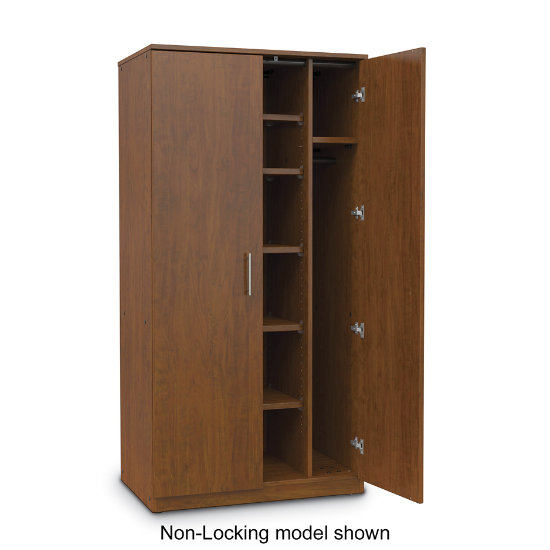 84 H Colossus 7 Shelf Locking Wardrobe, Locking Wooden Storage Cabinet