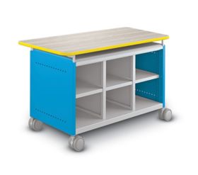 Haskell Explorer Tall Storage Cart with 24 Bins - TSBIN, Tote & Bin Storage, Makerspace Tables