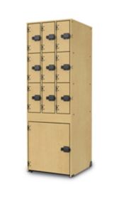 3 Wide 3 Tier Lyric Woodwind Storage W Large Base Locker Solid