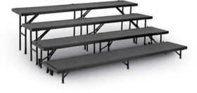 4-Level Straight Concerto Choral Riser Set w/ Carpeted Deck - N-SR4-C ...