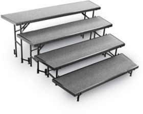 4-Level Tapered Concerto Choral Riser Set w/ Carpeted Deck - N-TR4