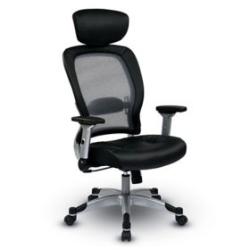 Gray Ergonomic Office Drafting Chair with Mesh Seat