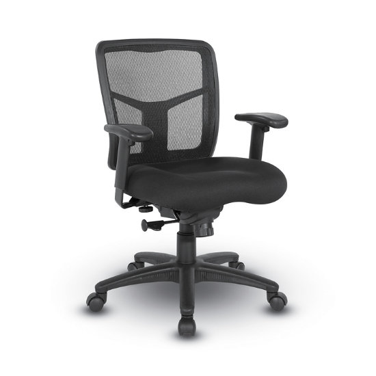 Halo Ergonomic Mid Back Task Chair W Black Fabric Seat Osse 53 K Log
