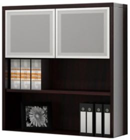 Hutch W Glass Doors For Superior Office Storage Components