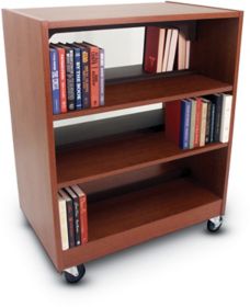 Prominent Library Double-Sided Mobile Bookcase w/ Wood Shelves - OW-WM ...
