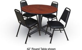 Kobe Lunchroom Table Round With 4 Restaurant Chairs