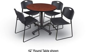 Kobe Lunchroom Table Round With 4 Zeng Chairs