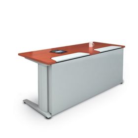 Rightangle R Style Computer Lab Hv Series Training Table W C Leg Base 2 Vertical Monitor Lifts Rhvbs
