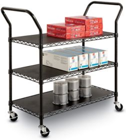 3Shelf Black Wire Utility Cart SPSPFW3 KLog