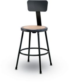 Black Rugged Hardboard Stool w/ Fixed Seat - SR-HBBF | K-Log