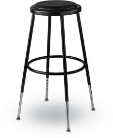 Rugged Backless Upholstered Stool w/ Adjustable Black Frame - SR-UNBA ...