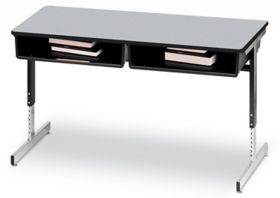 48"Wx24"D Graduate Adjustable Desk w/ Laminate Top & 2 Poly Bookboxes - SSD-79FBD | K-Log