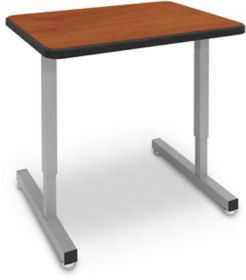 Laminate Top 27 1 4 To 39 1 4 H Ada Desk W Black Lotz Armor Edge