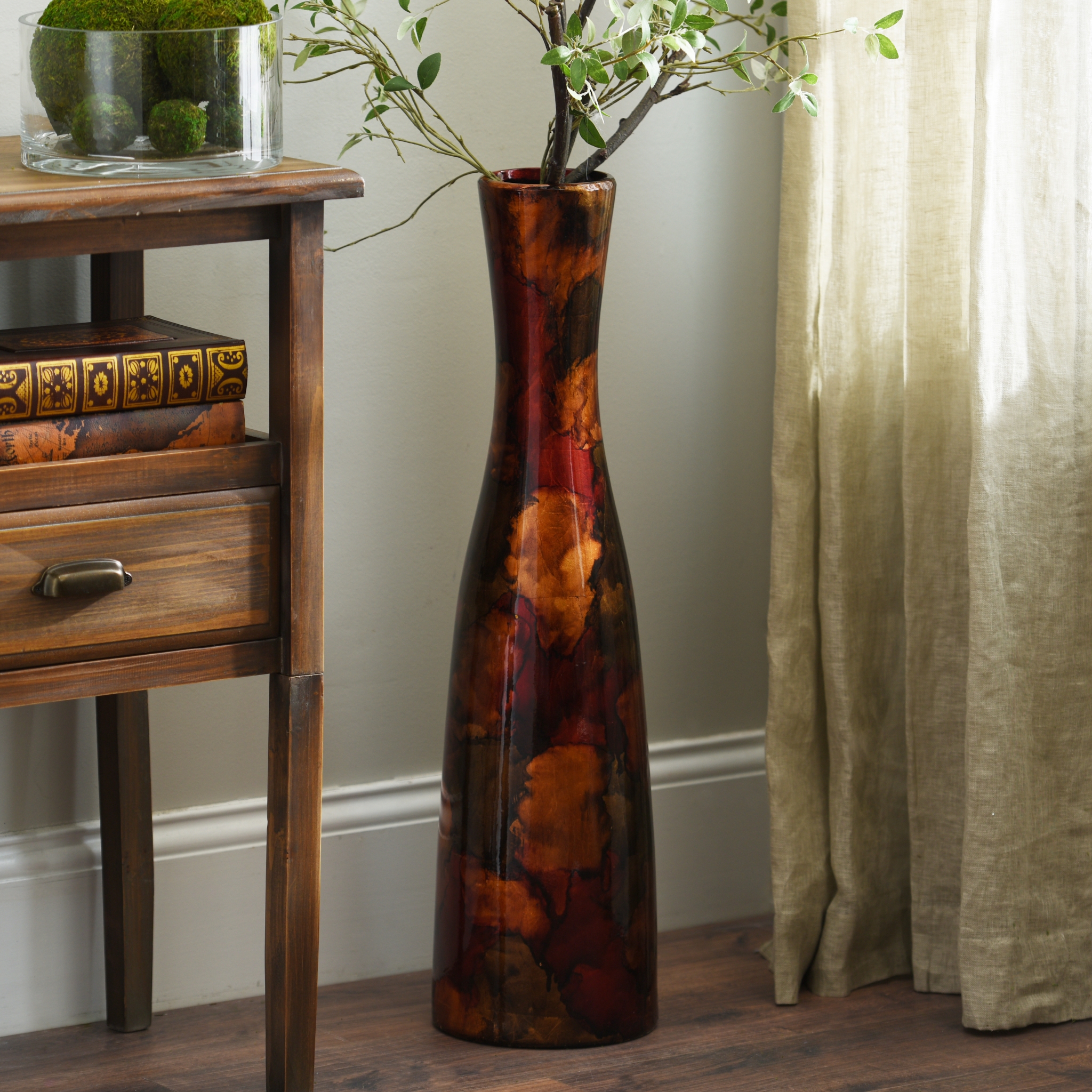 Red Foil Finish Floor Vase | Kirklands