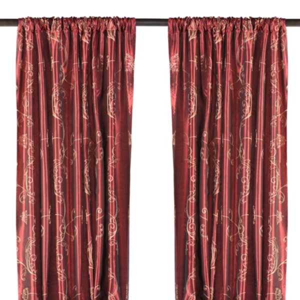 Red Embroidered Curtains Kirklands