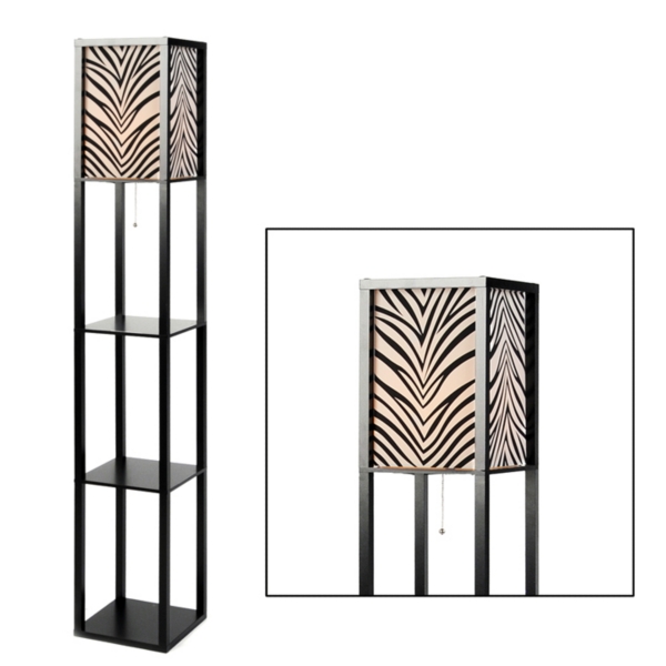 Zebra Storage Shelf Floor Lamp Kirklands