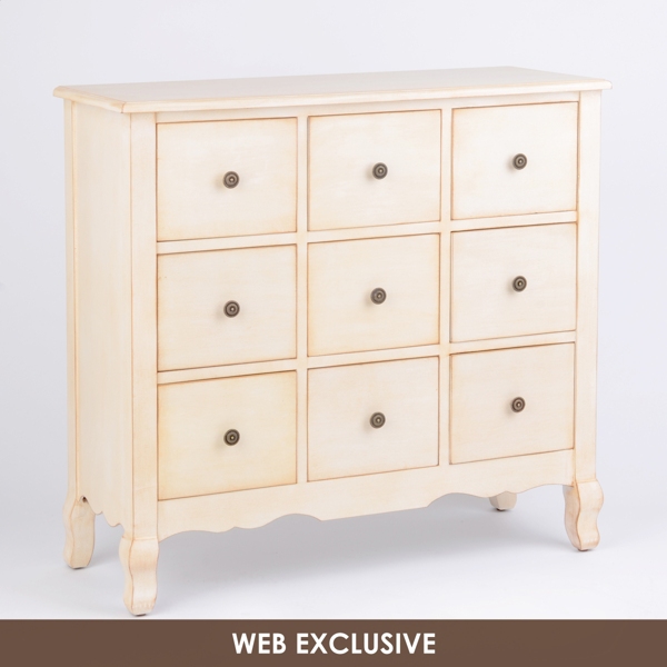 9 Drawer Cream Chest Kirklands