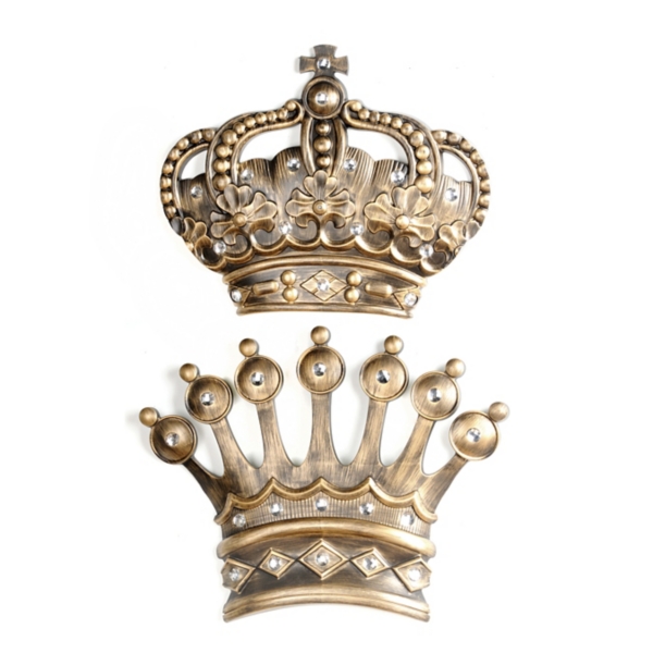 His Her Jumbo Gold Jeweled Crown Wall Plaques Kirklands