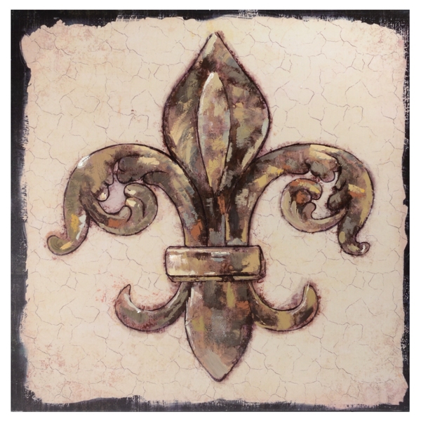 Gold Mosaic Fleur-de-Lis Canvas Art Print | Kirklands