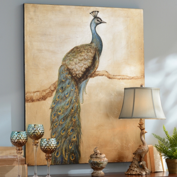 Peacock Perch Canvas Art Print | Kirklands