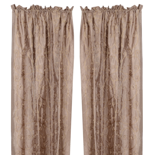 Taupe Antique Scroll Cutrain Panel Set Of 2 Kirklands