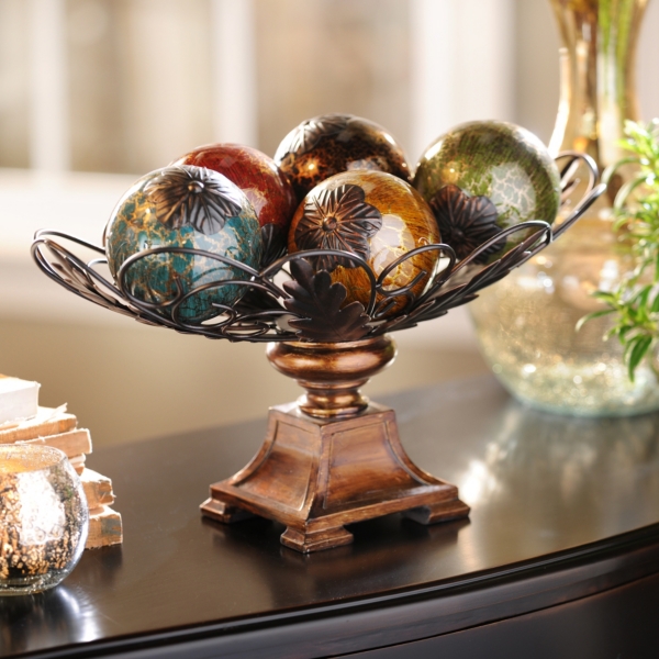 Acanthus Crackle Glass Orb Bowl Set Kirklands